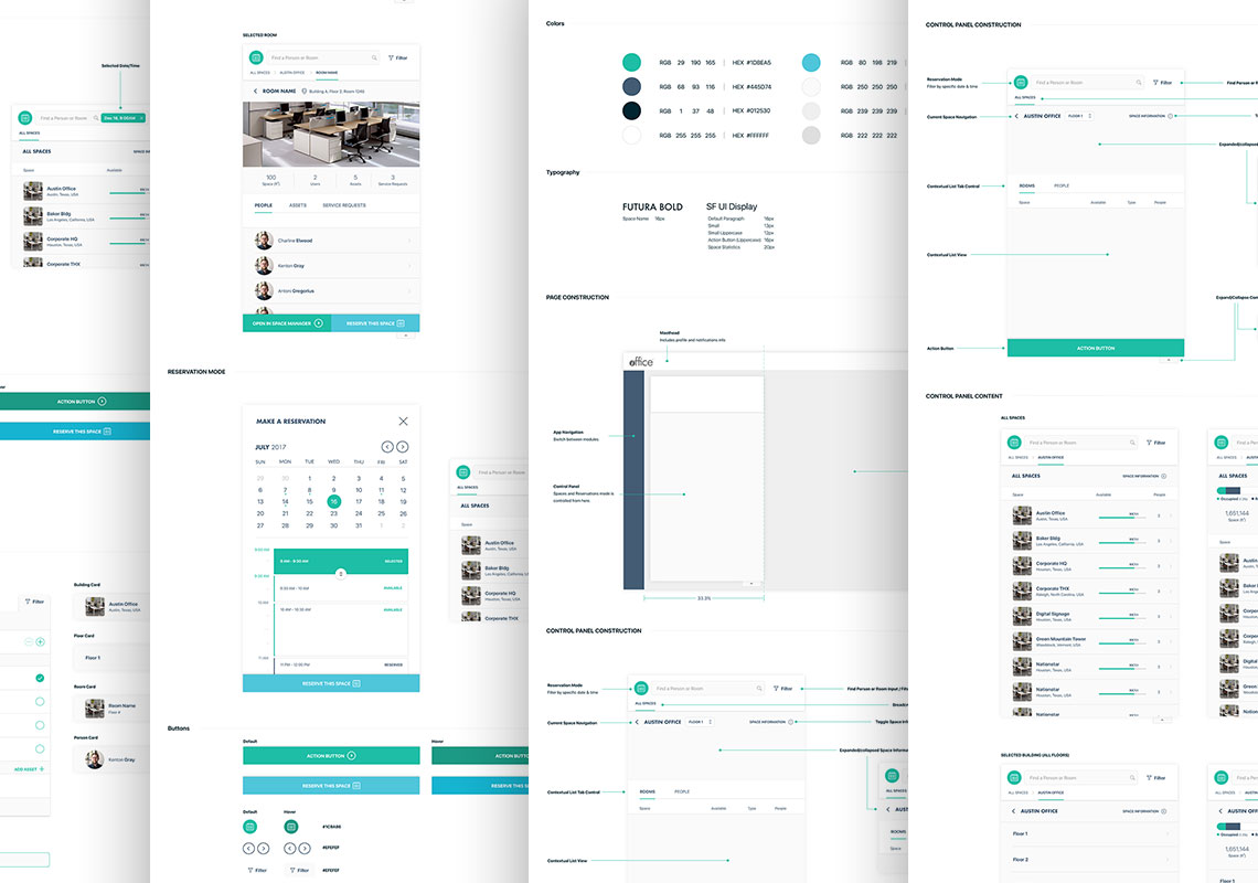 side by side examples of a full component library built out with iOFFICE for marketing project