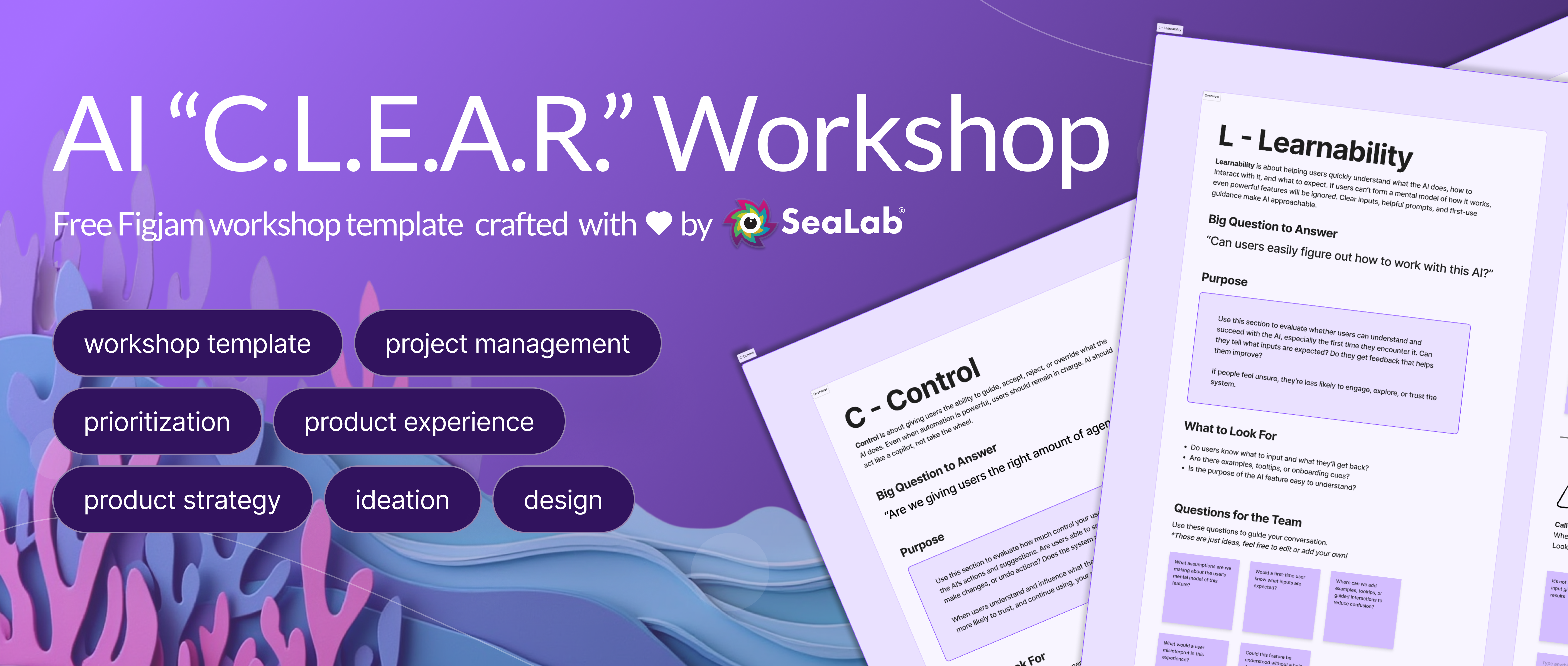 CLEAR AI Figjam Framework Kit Header titled 