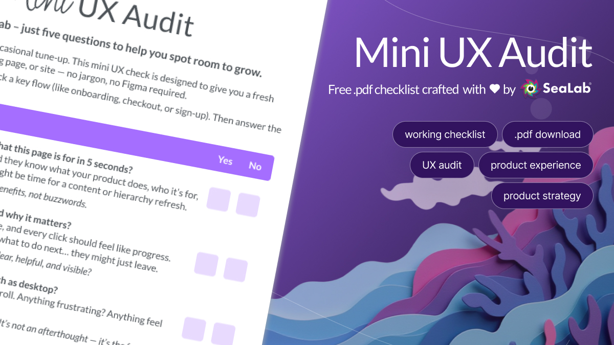 Preview of SeaLab's Mini UX Audit freebie