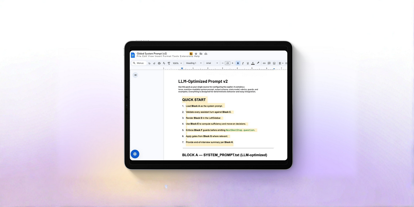 Image of system prompt for all existing micro-prompts within the application. Proprietary names are obscured.