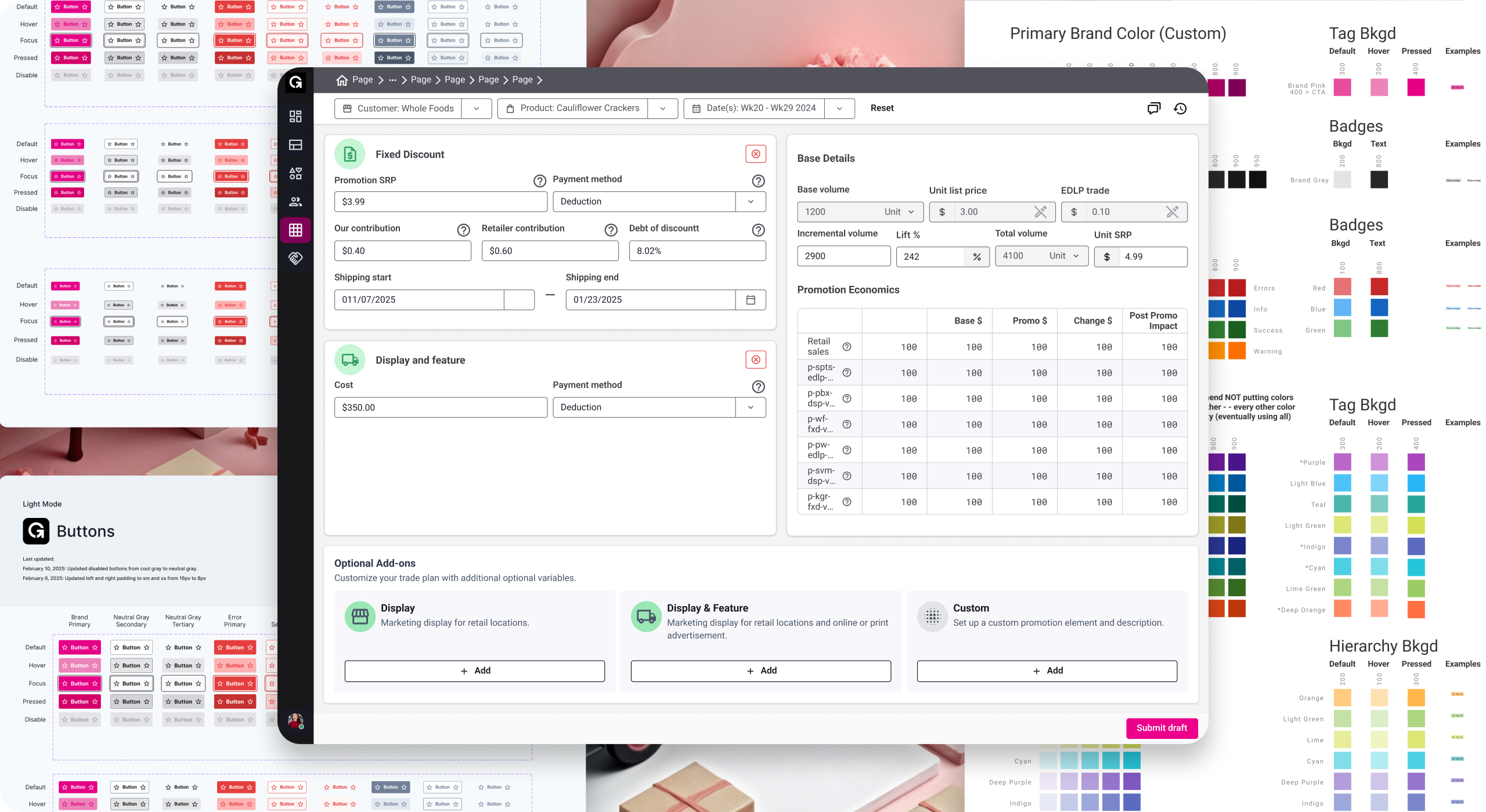 showcase of CPG user interface and design system component work