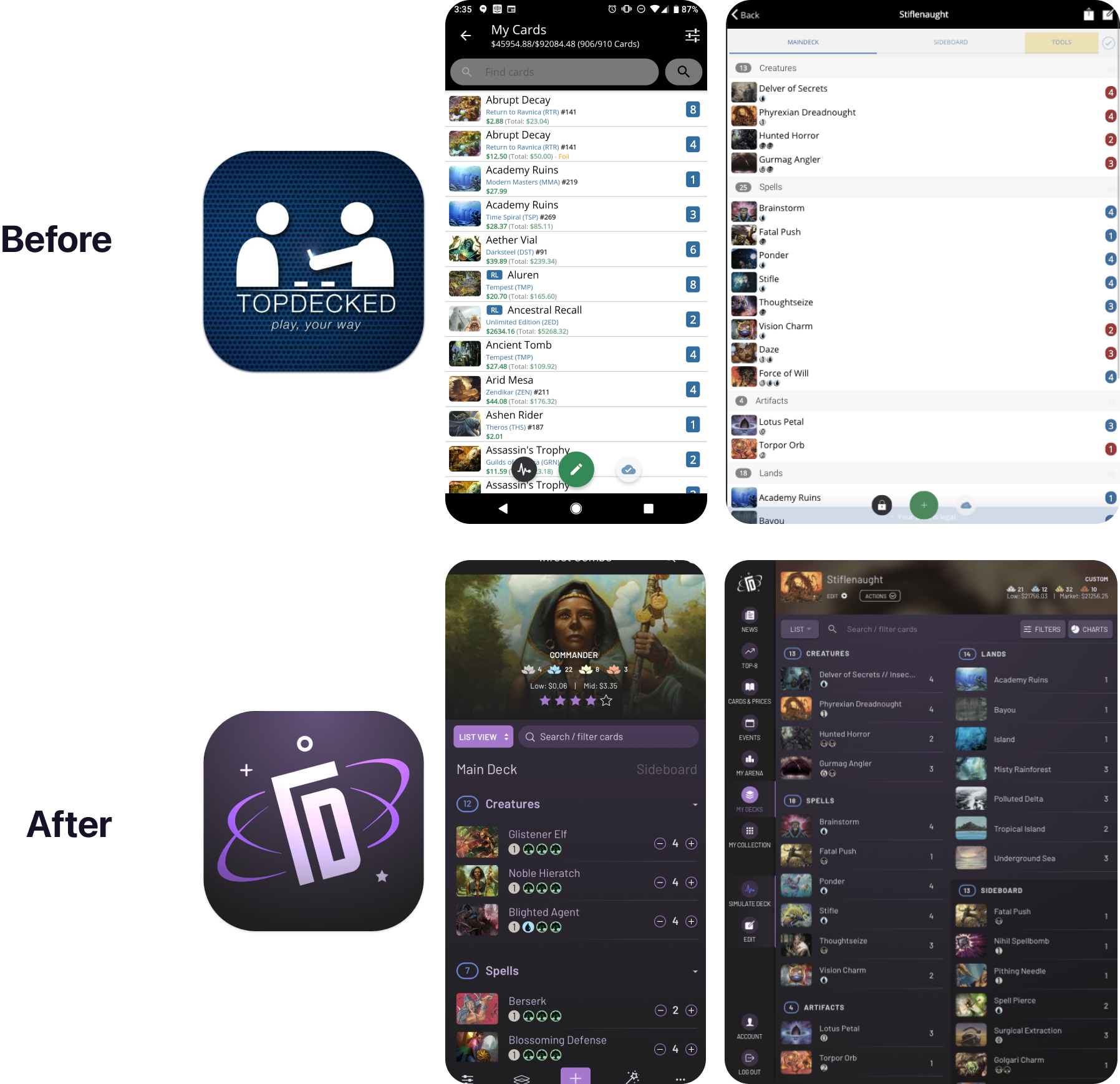 Logo, app icon, and interface before and after project with SeaLab