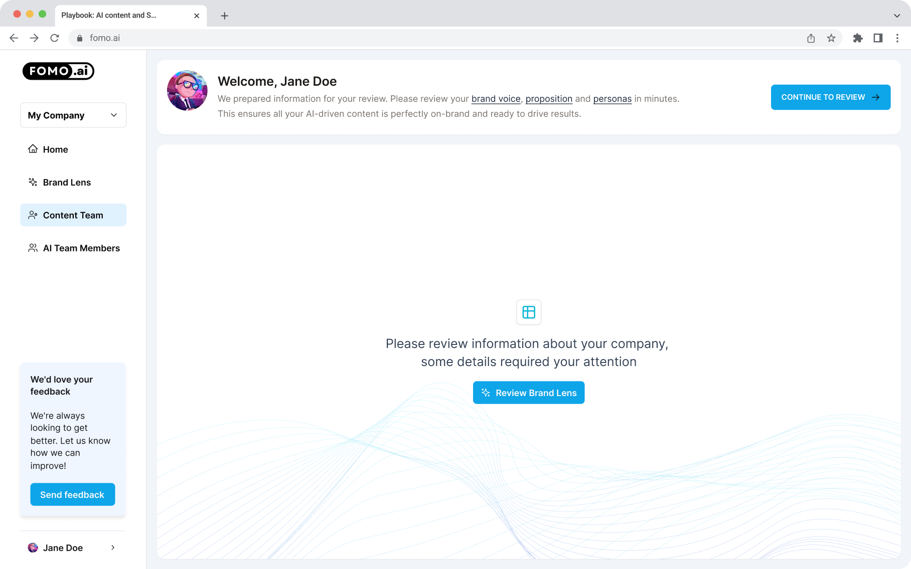 Showcase of fomoai's dashboard experience after SeaLab UX updates