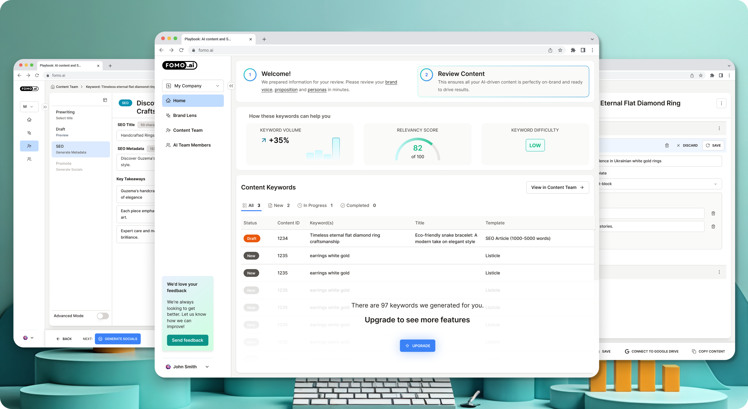 showcase of fomo.ai's dashboard final design after SeaLab UX improvements