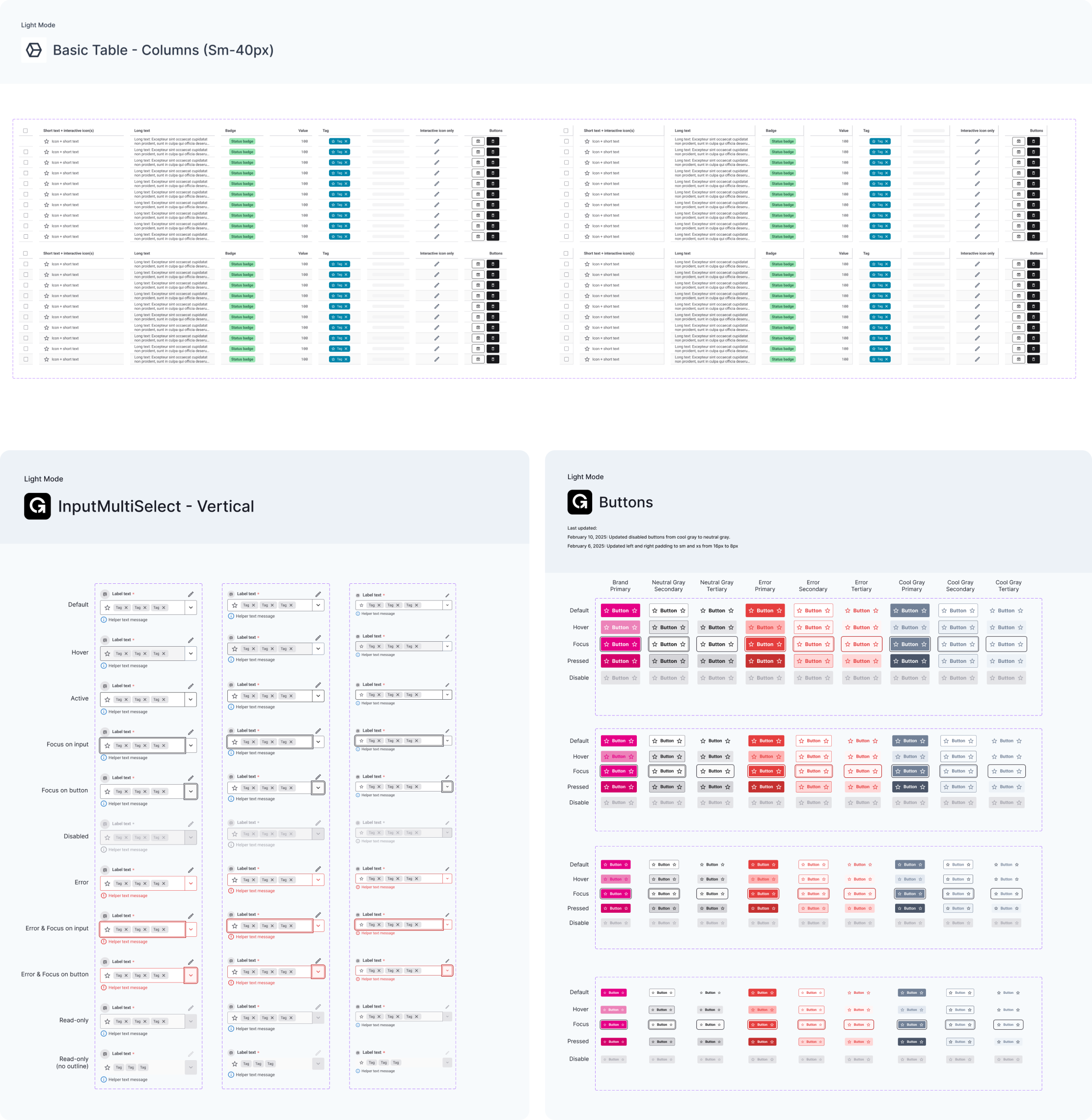 Showcase of Design System work for MVP client ConnectAI (DBA Goods Inc)